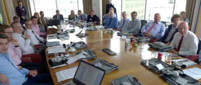 Historic gathering of express sector in City Boardroom of Investec for employment review