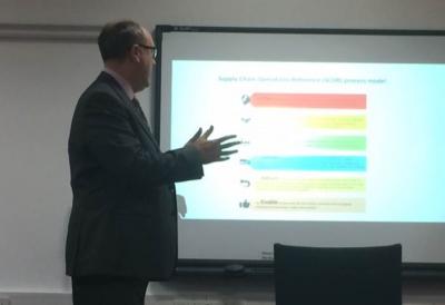 Neil Role, Supply chain academy, talked  SCOR map, supply chain references, (Plan, source, make, deliver, return, enable)